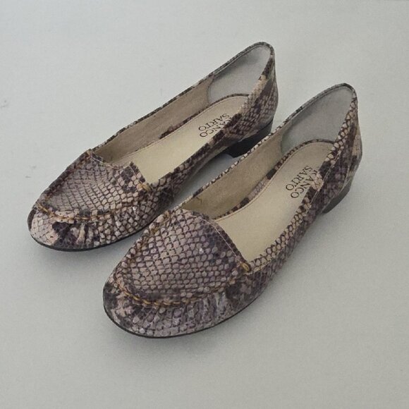 FRANCO SARTO | Women's Textured Snakeskin Flats Gray Sz 6.5M - Picture 1 of 6